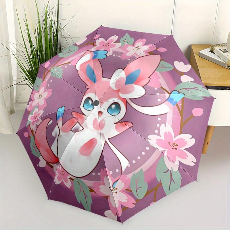 

1pc Chibi Umbrella: Auto-Open Close, Portable 3-Fold Design, 8-Rib Outdoor Umbrella - Perfect Gift for Fans, Travelers & Daily Use!F049