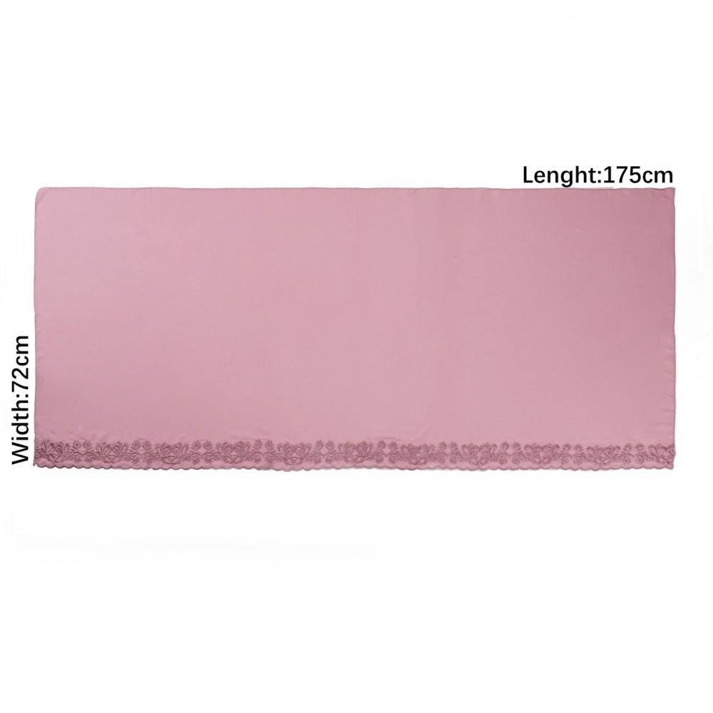 Versatile Elegant Women Hijab Thin Embroidered Edging Embroider Scarf Breathable Chiffon Headscarf Shawl Women Headwear