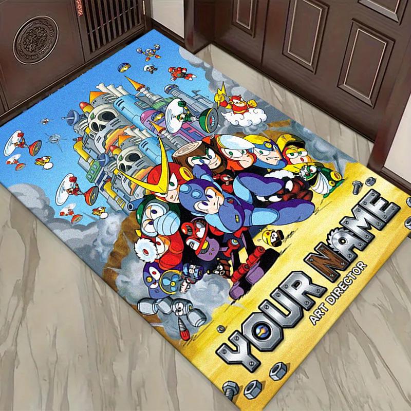 Name Custom Mega Man Anime Carpet Rug for Living Room Bedroom Home Sofa Decoration,Kids Play Non-slip Floor Mat
