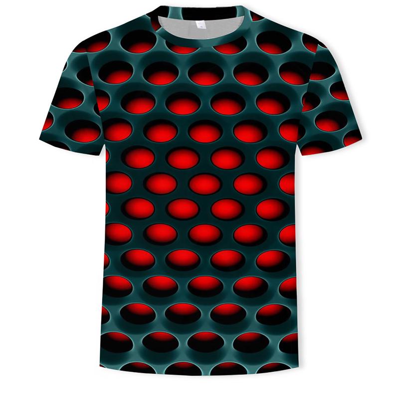 3d Honeycomb Hypnosis Tshirt Men Women Kids Colorful Print Short Sleeve Top Tee