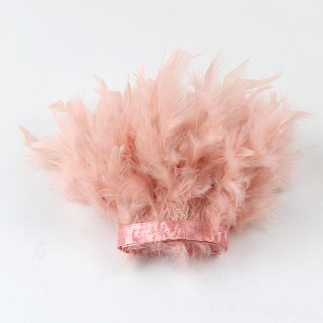 1M Multicolor Turkey Feather Trim Fringe Fluffy Stripped Plumas Ribbon 10-15cm Wedding Dress Clothes Crafts Sewing Decoration