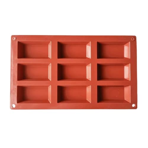 

Phantasmia Silicone Financier Mold, Rectangular, 9 Cavities, for Brownies, Puddings, and Muffins, Oven and Microwave Safe, Large Capacity, 28.5 x 16.6