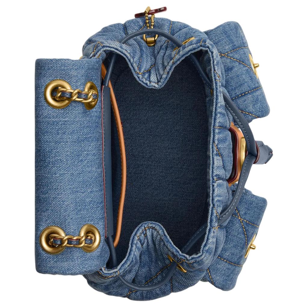 Coach Sac à dos en tissu Tabby 22 à cordon de serrage Petit sac à dos pour femme Indigo CZ747-B4IN