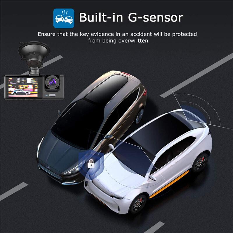 Three-Lens Synchronous Recording Dashcam, Records Key Driving Footage in HD, Effectively Preventing Daily Driving Accidents.