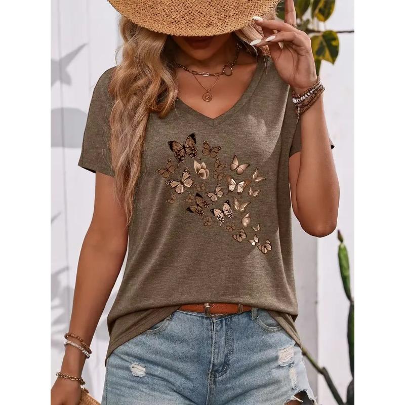 

3D printed V-neck T-shirt for women XL