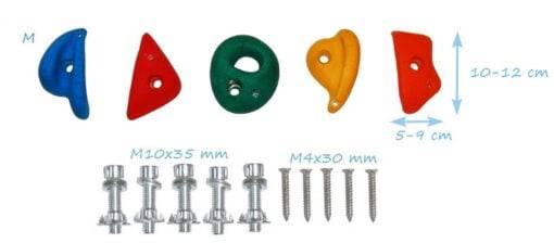 Climbing grips M 5 pcs yellow