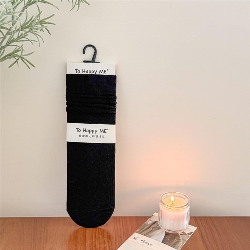 Ladies Fall Casual Miscellaneous Vertical Lines Preppy Style Boneless Breathable Tube Stack Socks