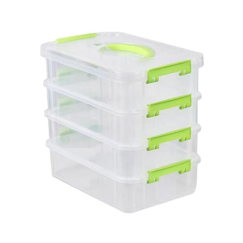 4-Layer Transparent Storage Box Large Capacity Home Storage Box Plastic Container Rack Miscellaneous Box Convenient Supplies New