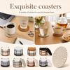 Ensemble de 10 sets de table ronds en corde de coton avec support, sets de table tissés résistants à la chaleur pour table à manger, utilisation en cuisine
