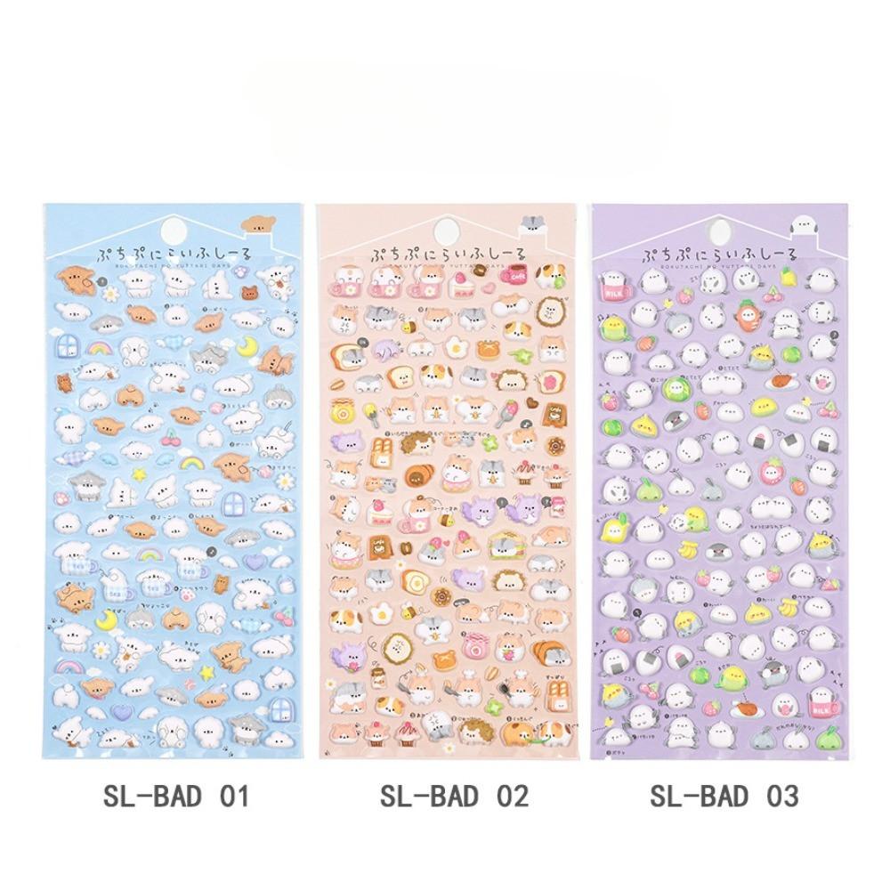 3D Animal Stereo Stickers (6 Pieces) - Kids' Cartoon Reward Decals for Handicraft Decoration BulingBulingStickers Store