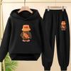 Suit Hoodie, "Baby Boy", Suitable for Boys and Girls Aged 3 to 12. Its Features Are Pink, White and Blue Tops and Trousers