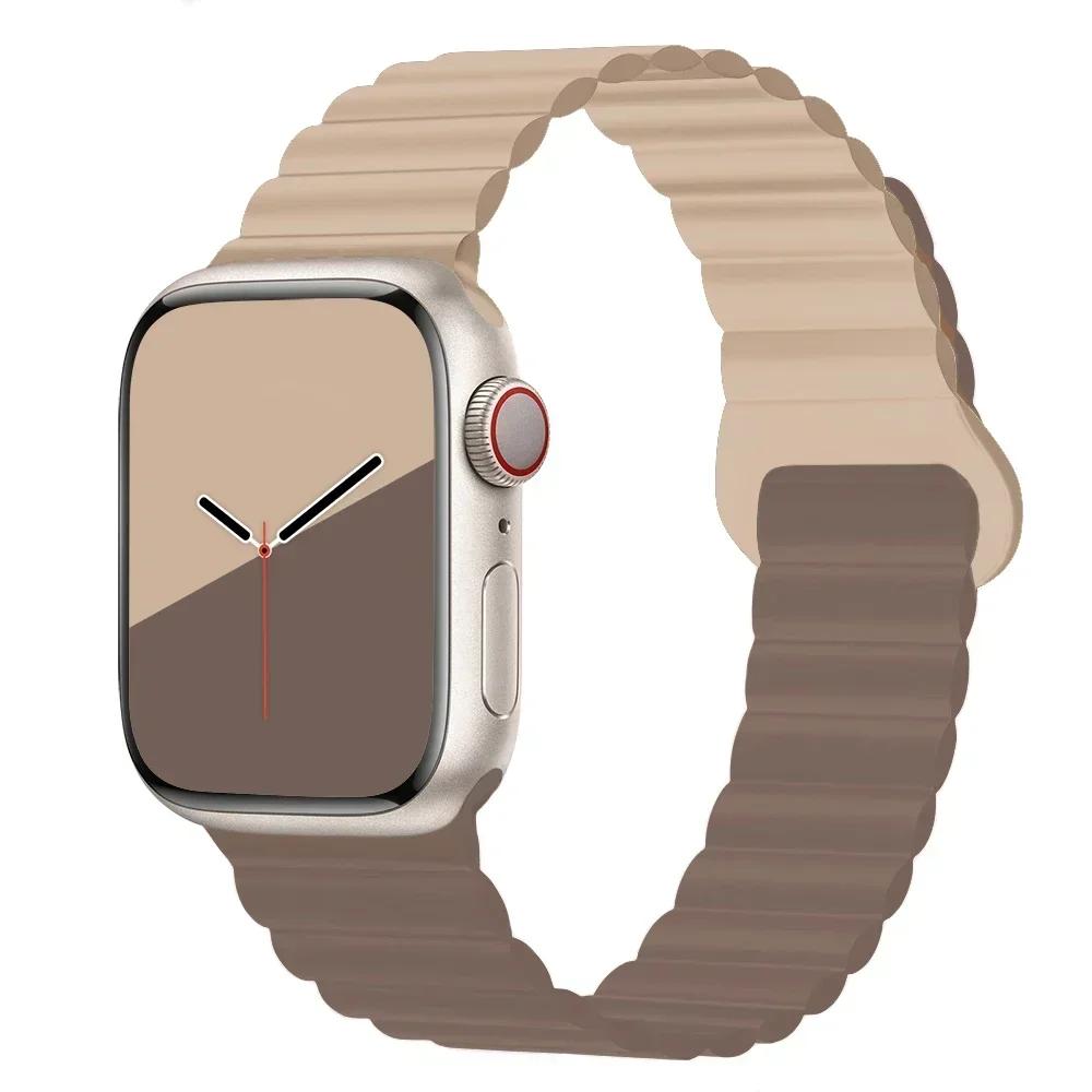 Magnetic Strap For Apple Watch Bands 45 38mm 49mm 40 42mm 41 44 Silicone Sport Bracelet iWatch Series ultra 9 6 5 7 8 se Correa