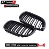 Doppelstreifen-Kühlergrill in Mattschwarz für BMW E46 3er (2002–2004, 4-türig)