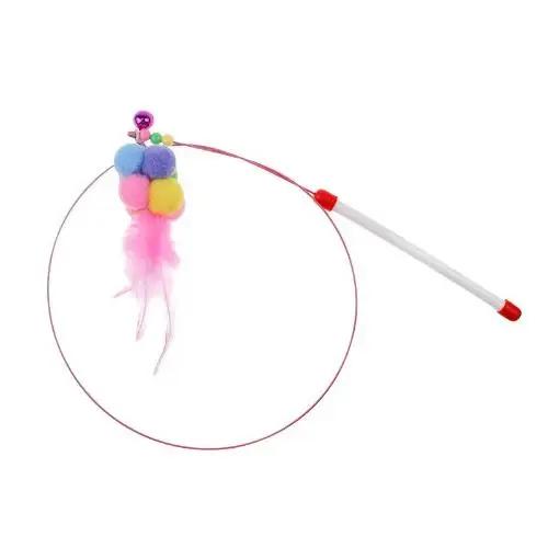 

2025 Four Section Telescopic Cat Stick 90CM Super Long Carbon Fiber Fishing Rod Scratch Resistant Feather Cat Toy Pet Supplies