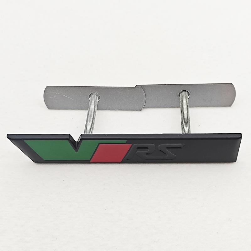 AAAJA1 NEW 3D Metal Car Letters Logo VRS Front Grille Side Fender Trunk Badge Label For Skoda VRS Sticker Emblem Auto Accessories