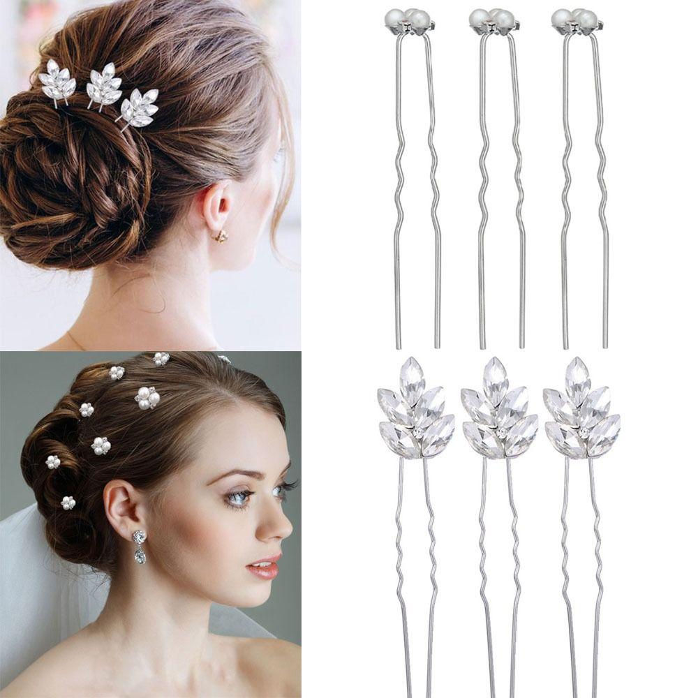 

Заколка для волос с кристаллом и жемчугом U-образная заколка для волос Невеста Головной убор Свадебная заколка для волос Цветочная заколка для волос Палка