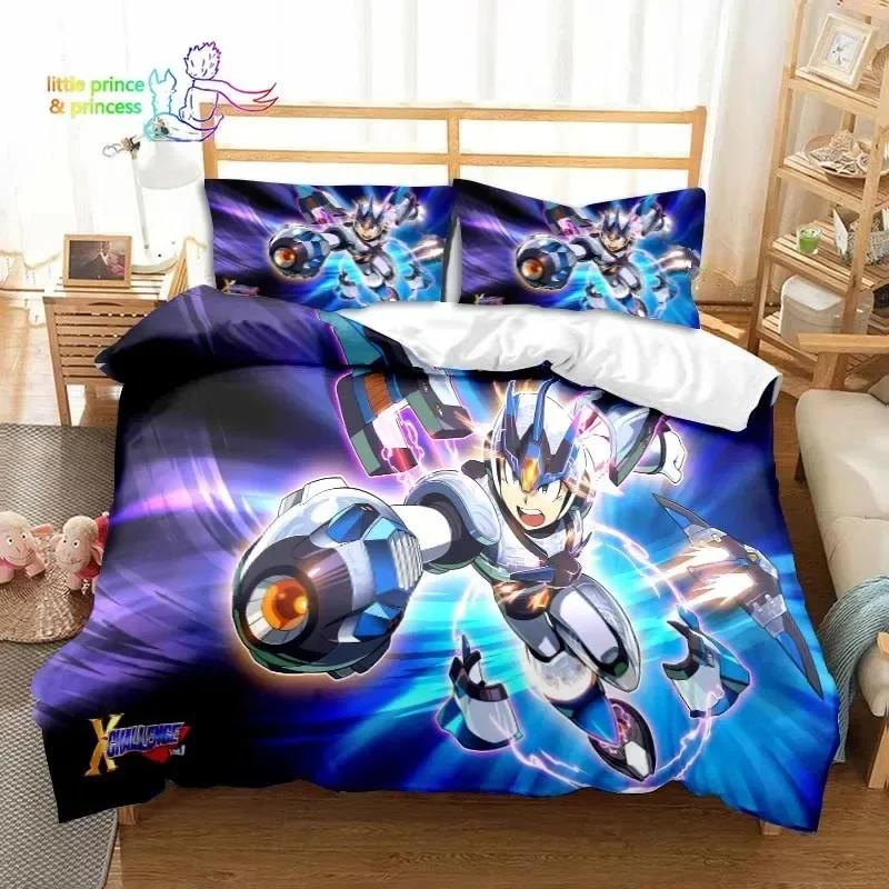Game Gamer Megaman X Bedding Set Single Twin Full Queen King Size Bed Set Adult Kid Bedroom Bedding Gift