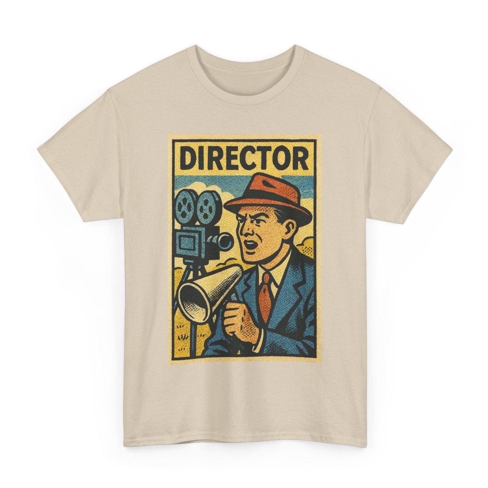Director T Shirt Unisex | Retro Comic Style Film Maker Tee | Vintage Movie Set Shirt | Gift for Filmmakers, Producers Cinema Enthusiasts L