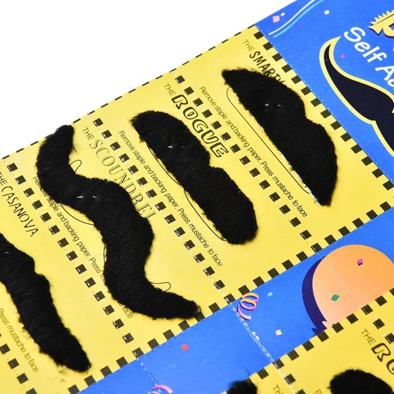 48pcs Self Adhesive Mustache Fake Beard Mustaches Mexican Fiesta Party Supplies Halloween Costume Fake Mustaches Sticker