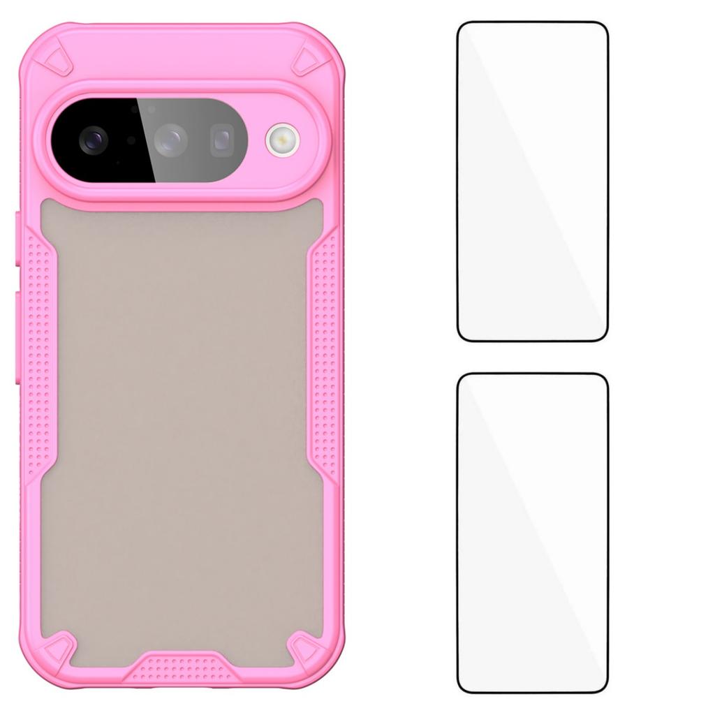 For Google Pixel 10 Back Cover WANLONFENG MFFJ2 Series TPU+Acrylic Phone Case with 2PCS Tempered Glass