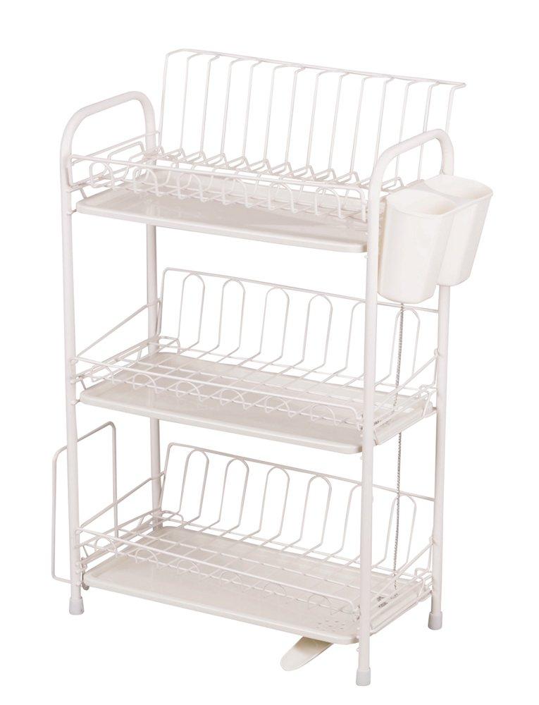 

Pearl Metal Alesta Сушилка для посуды Узкая 3-ярусная с поддоном для стока воды Совместима со столовой посудой HB-1860