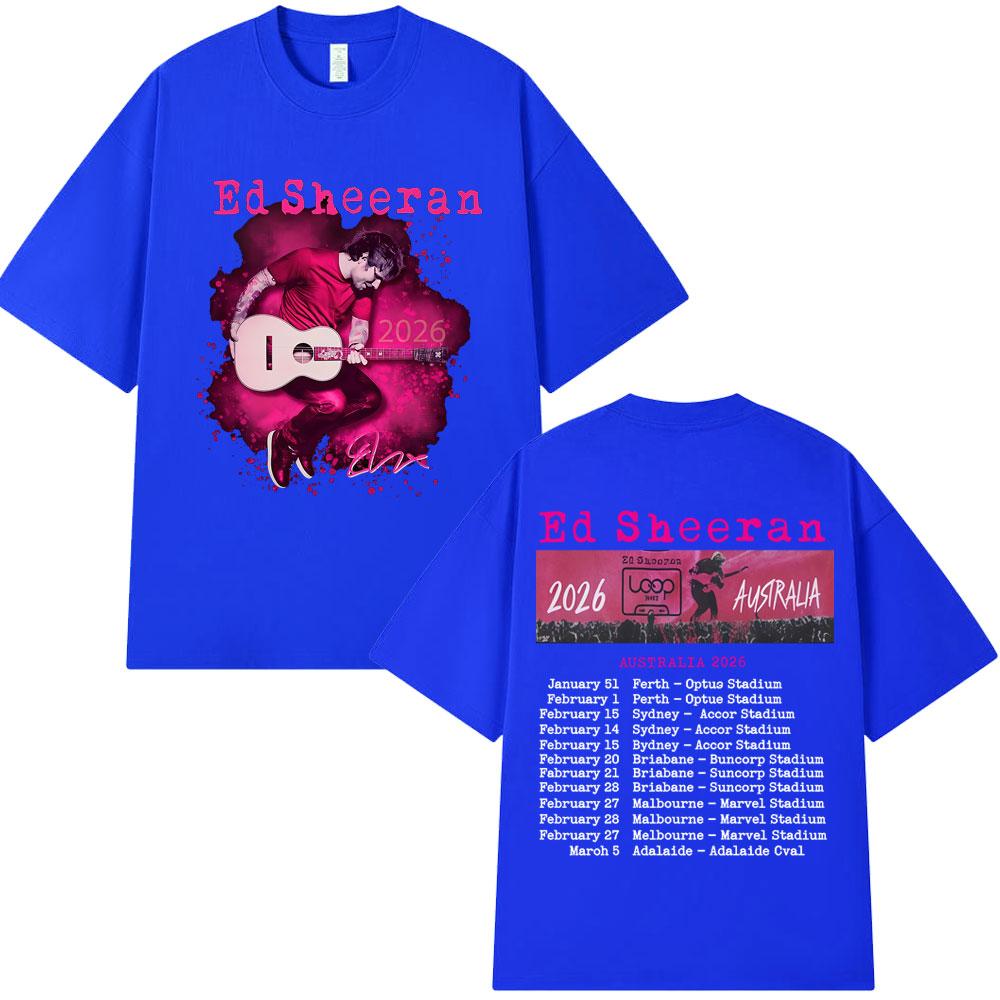 Ed Sheeran Loop Tour Concert 2026 Merch Tshirts Fans Gifts Unisex Women Clothing Fashion 100 Cotton Oversized T Shirts Streetwear