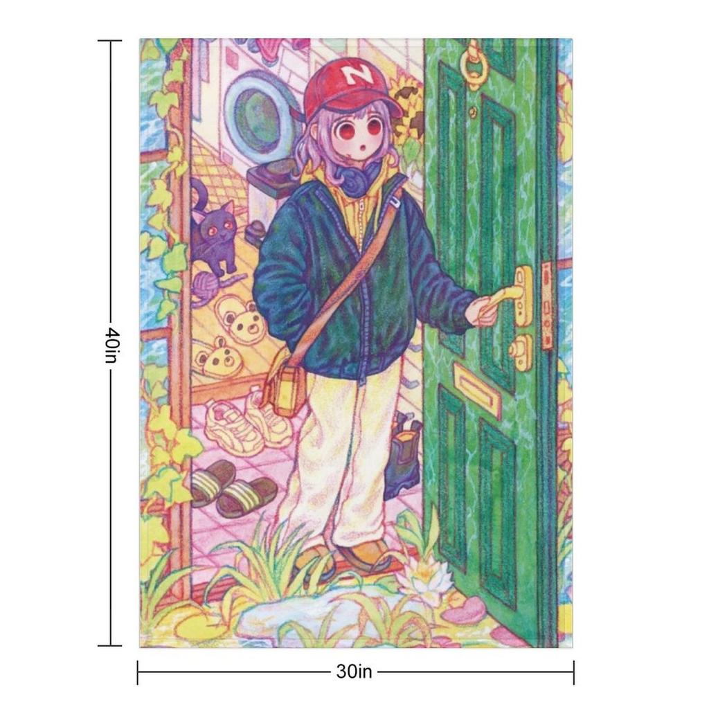 A fairy tale in front of the door Throw Blanket blankets and throws Sofas wednesday Stuffeds Blankets