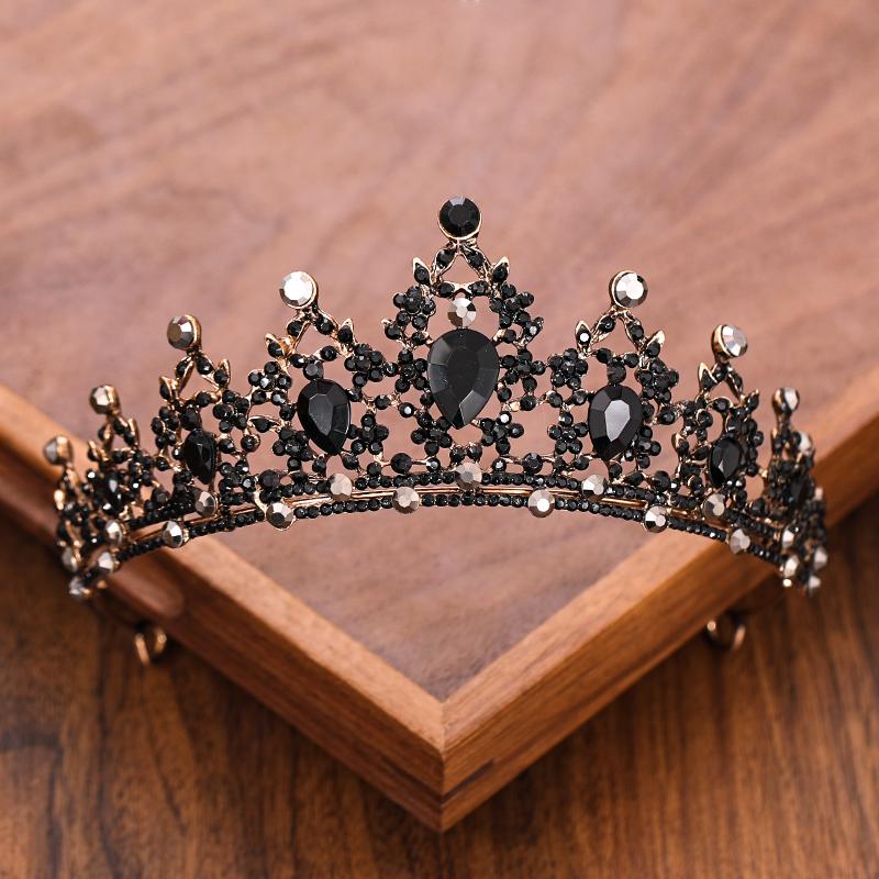 Vintage Barokke Koningin Kroon en Tiara Kristal Strass Kroon Bruids Diadeem Haar Sieraden Bruiloft Haaraccessoires Feest Tiara's