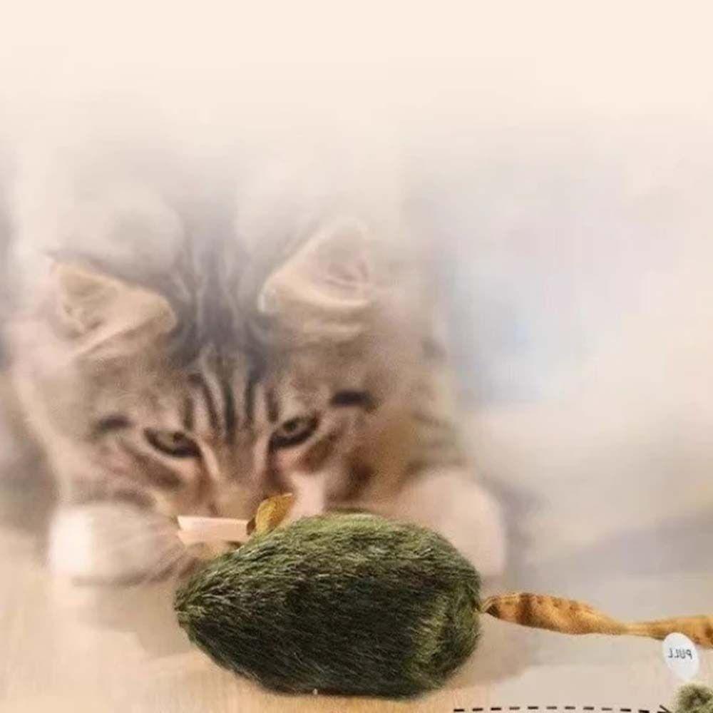 Funny Simulation Mouse Cat Toy Automatic Chirping Bite Resistance Interactive Cat Toy Soft Relieve Boredom Mouse Cat