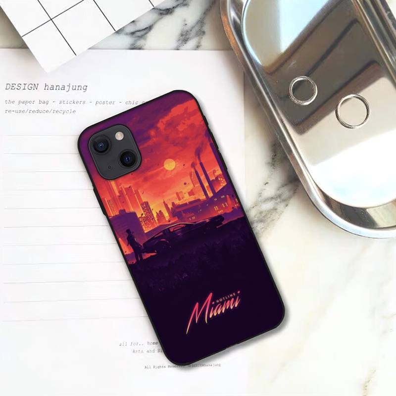 Hotline Miami Game Phone Case For iPhone 11 12 Mini 13 14 15 Pro XS Max X Plus SE XR Shell