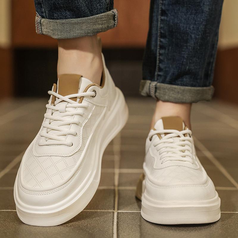 Men's shoes 2025 summer popular casual board shoes white shoes youth versatile breathable thick-soled niche sports board shoes