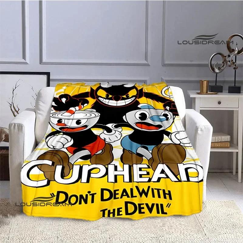 Cuphead cartoon printed Blankets Picnic blanket Fashion bed linings Flannel Warm Blanket Soft Comfortable Blanket Birthday Gift