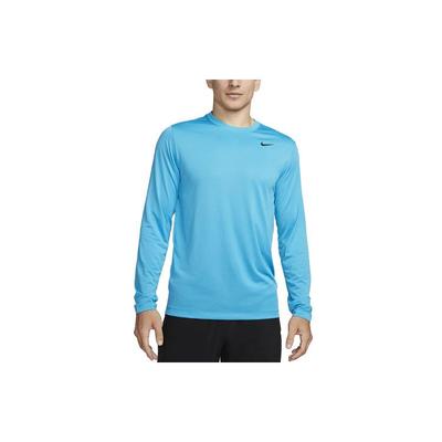 Dri-FIT Legend Jednofarebné Logo Okrúhly Výstrih Voľný Strih Dlhý Rukáv Tričko Pánske Vrchné Oblečenie Laserovo Modrá DX0993-446