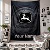 Wall Hanging Tapestry With Custom Name & Text, John Deere Decorative Tapestry For Bedroom