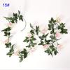 24m Silk Long Rose Fake Flower Ivy Vine Leaf Garland Wedding Party Home Decor