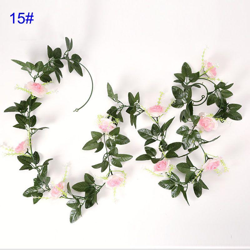24m Silk Long Rose Fake Flower Ivy Vine Leaf Garland Wedding Party Home Decor