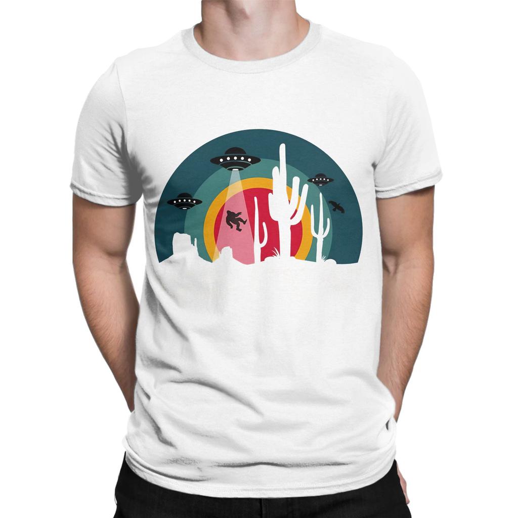 Astronaut Theorists Say Yes Retro Desert Ufo Novelty Graphic 100 Cotton Tshirt Ufo Tops Tees For Unisex