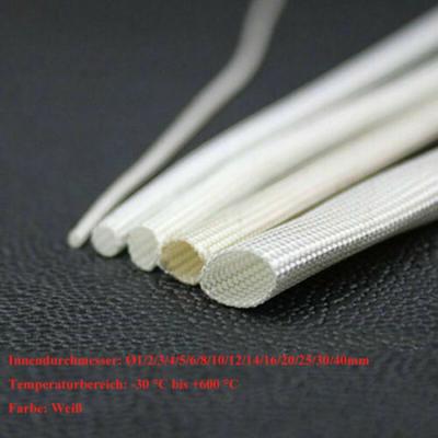 3m 1 ~ 40mm White 600 ° C High Temp Fiber Insulating Hose Wire Cable Protection Sleeve