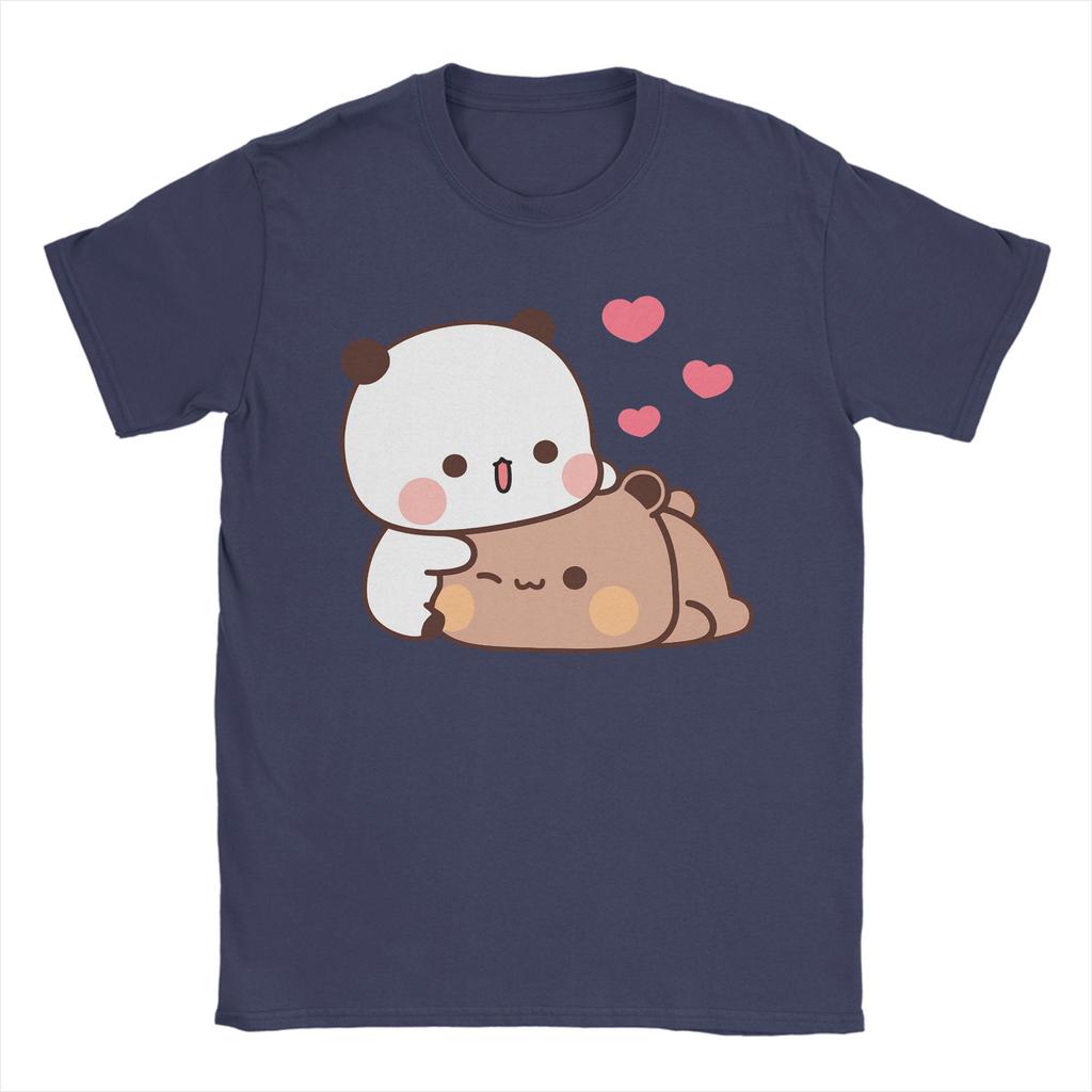 Panda Bear Bubu and Dudu TShirt for Men  Humor Cotton Tee Shirt Round Neck Short Sleeve T Shirts 4XL 5XL Tops
