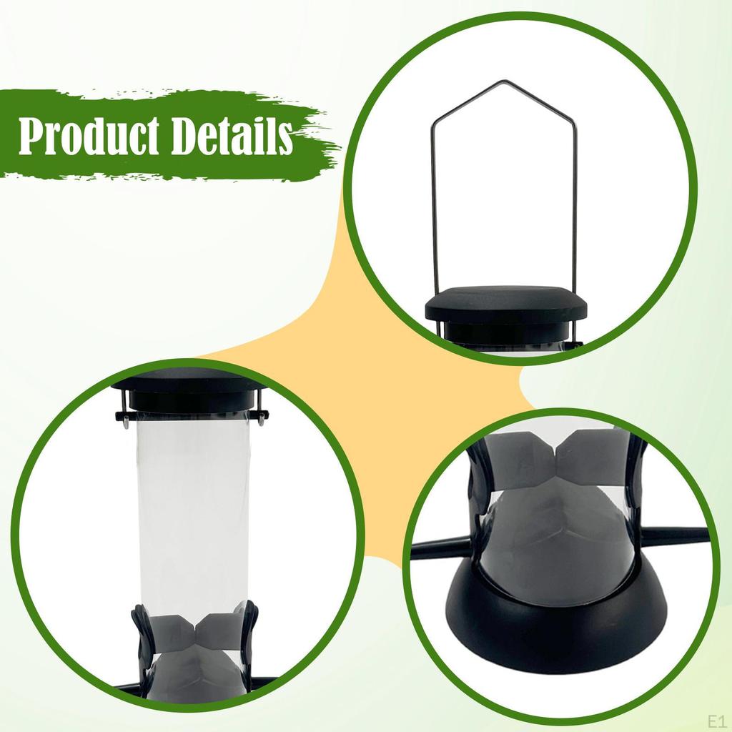 Tube Bird Feeders for Outdoors Hanging Feeding Station with Hanger Birdfeeder Balcony