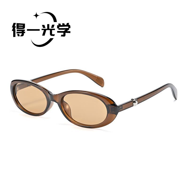 New retro premium sense oval personalized hinge new sunglasses sunglasses women's premium sense UV protection