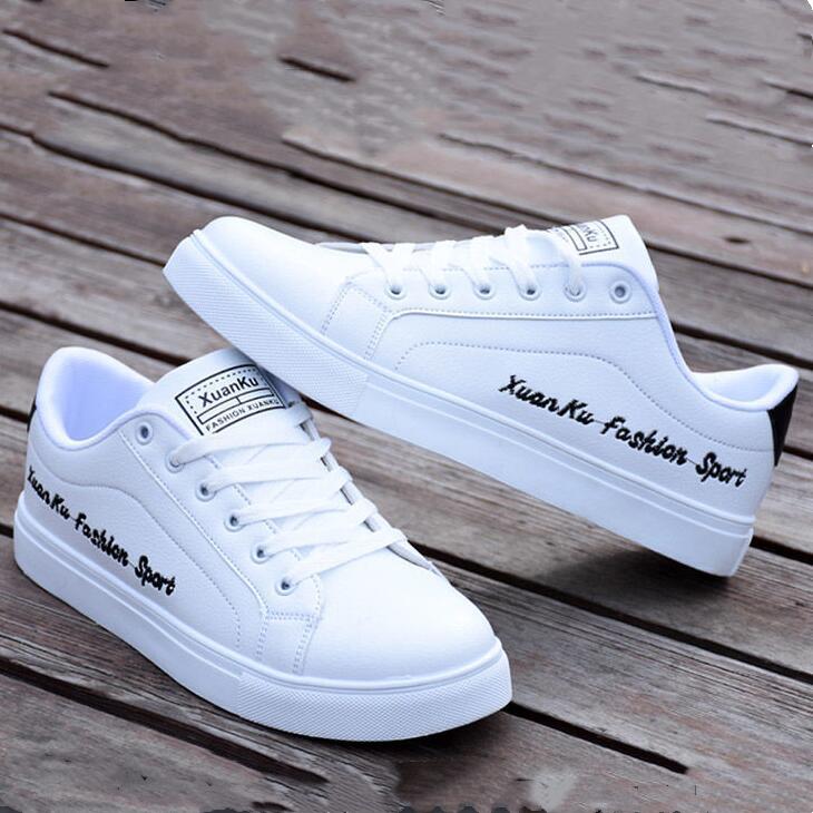 Men's Spring Trend Casual Low Top Board  Pu Leather Teenagers Flat Tide Shoes Plus Size