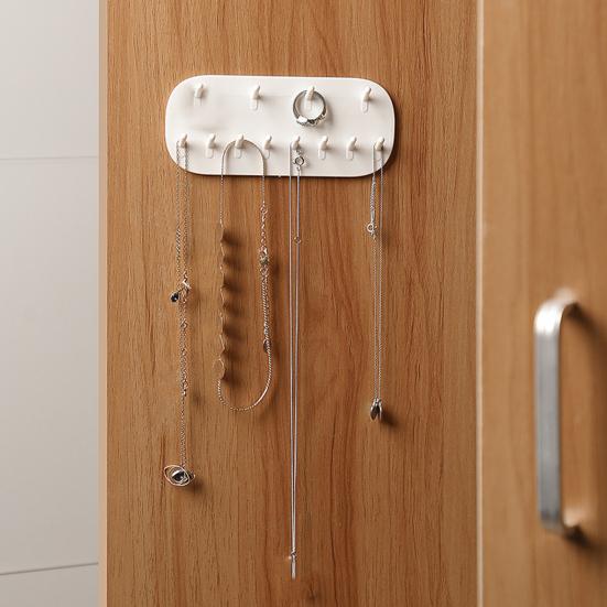 

Настенный держатель для ювелирных изделий, 12 крючков, без клея, экономия места, серьги, кольцо, браслет, ожерелье, витрина, органайзер, товары для ювелирного магазина