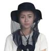 Mosquito Head Net Hat Sun Protection Bucket Hat with Hidden Net Mesh Foldable Fly Protection Netting Hat for Outdoor Fishing Hiking