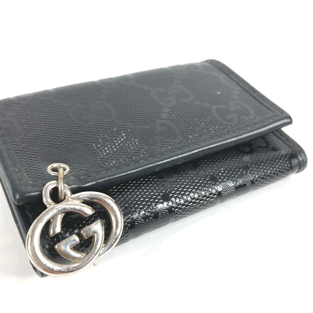 GUCCI 212111 6P key GG implementation  Key Case GG implementation Black