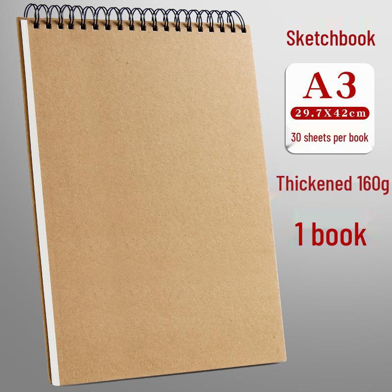 Coil-Bound Hardcover Sketchbook – Multiple Sizes: A3, A4, A5, 4K, 8K, 16K, 32K for Art and Drawing