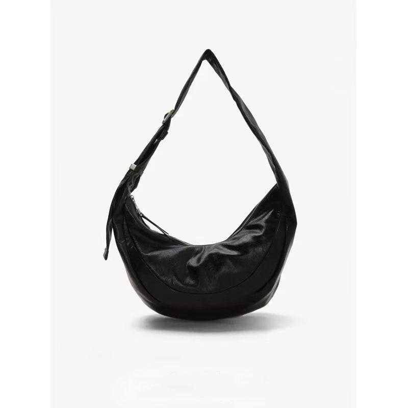 

Нишевый дизайн большая вместимость тоут круассан женская 2 новая мода универсальная одно плечо мессенджер для поездок на работу пельменная сумка чёрный