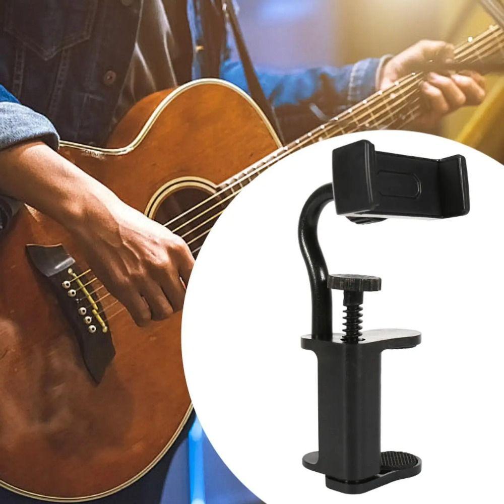 Hands-Free Guitar Phone Holder Adjustable Clip Ukulele Phone Bracket Live Performances