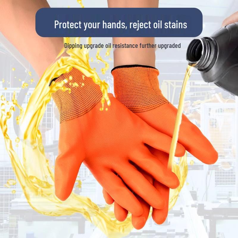 Newcomer Discount: Durable Waterproof Non-Slip PVC Work Gloves for Construction