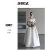 Korean Version of One-word Shoulder Light Wedding Dress 1011 New Temperament Long French Simple Bride Welcome Satin Wedding Dress